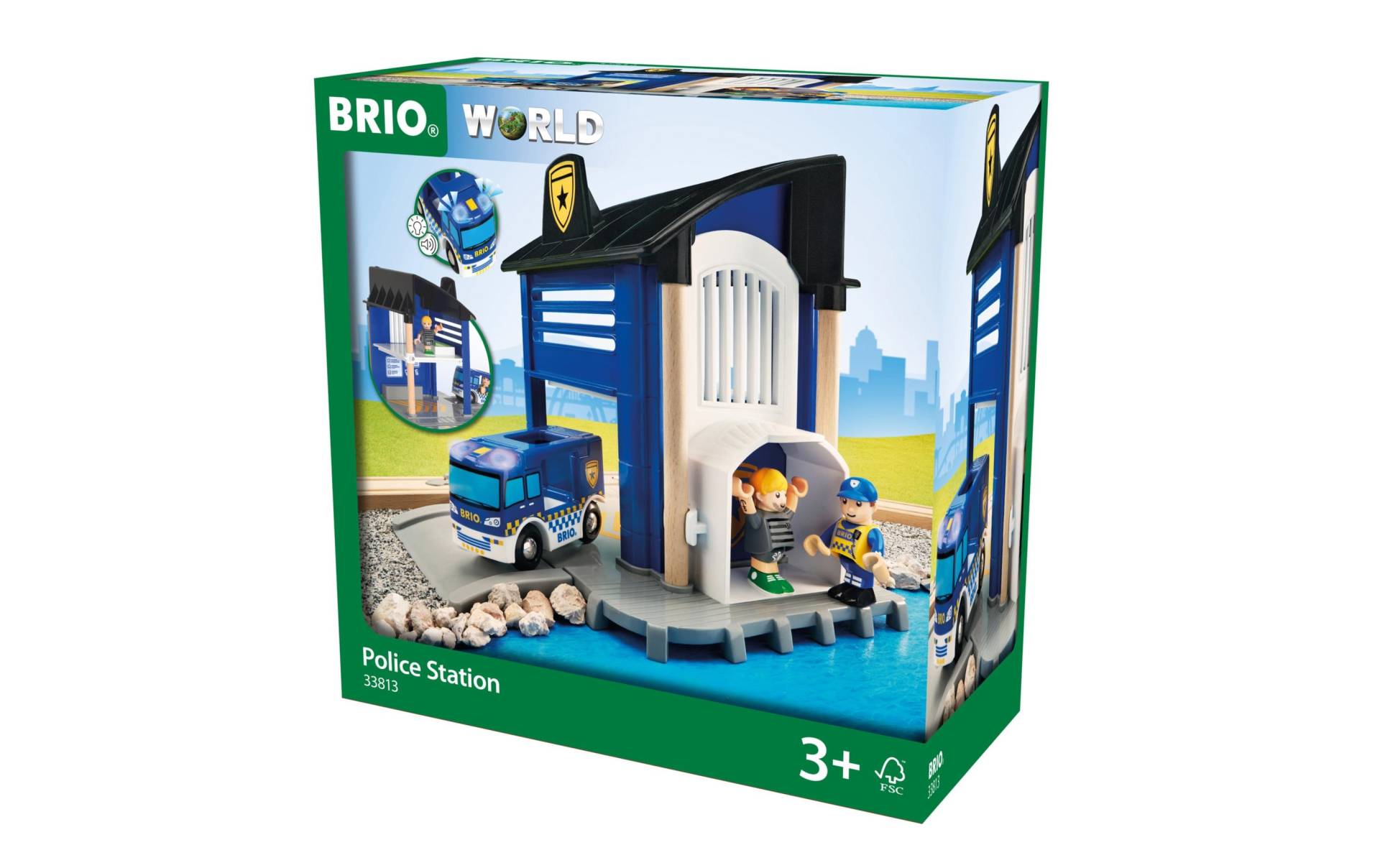 BRIO® Spielzeugeisenbahn-Gebäude »BRIO® WORLD Polizeistation mit Einsatzfahrzeug« von BRIO®