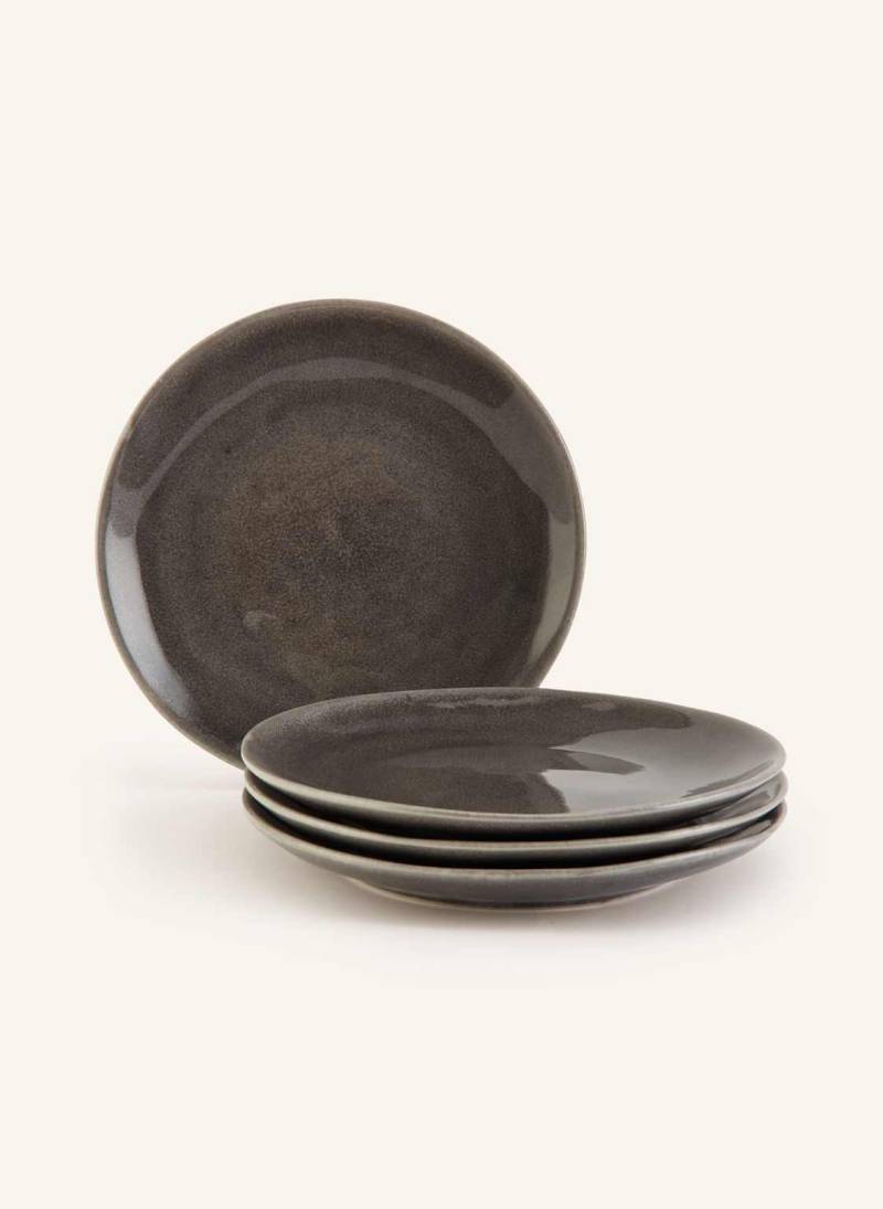 Broste Copenhagen 4er-Set Desserteller Nordic Rain grau von BROSTE COPENHAGEN