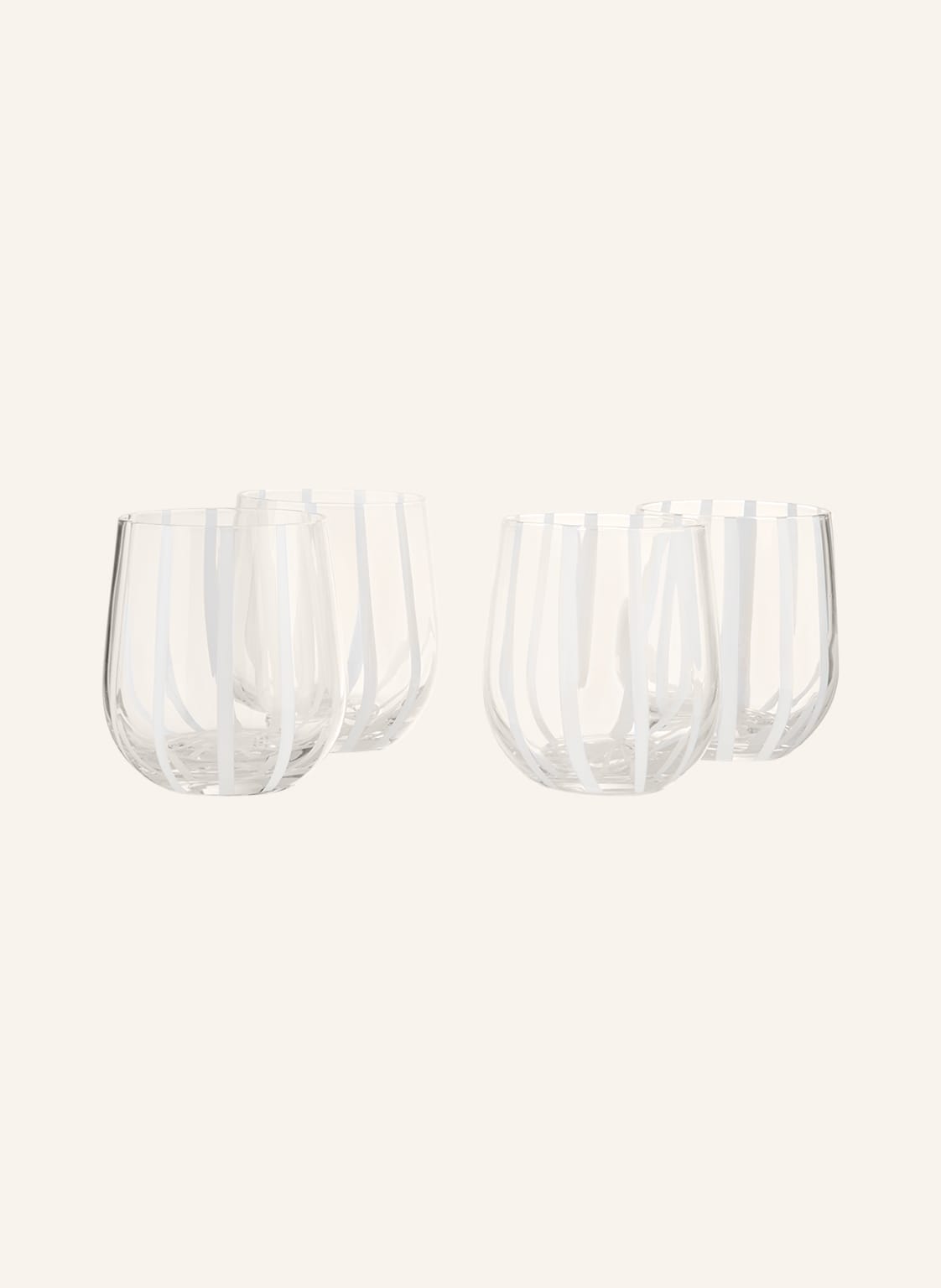 Broste Copenhagen 4er-Set Trinkgläser Stripe transparent Broste Copenhagen 4er-Set Trinkgläser Stripe transparent von BROSTE COPENHAGEN