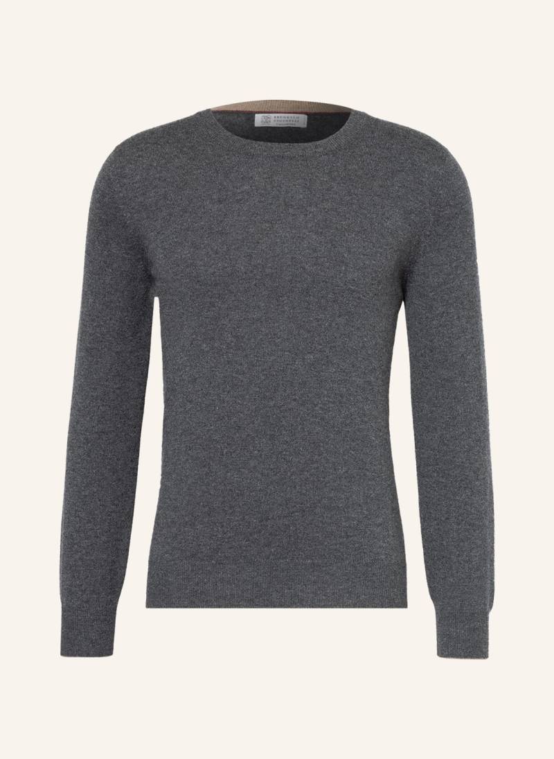 Brunello Cucinelli Cashmere-Pullover grau von BRUNELLO CUCINELLI
