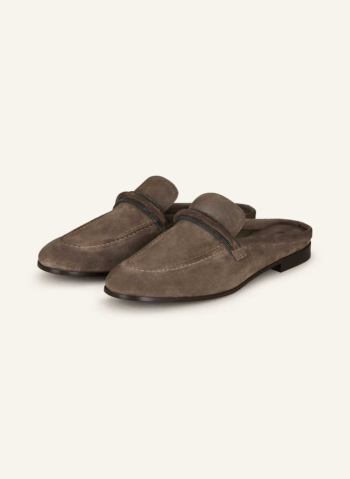 Brunello Cucinelli Mules Mit Schmucksteinen braun von BRUNELLO CUCINELLI