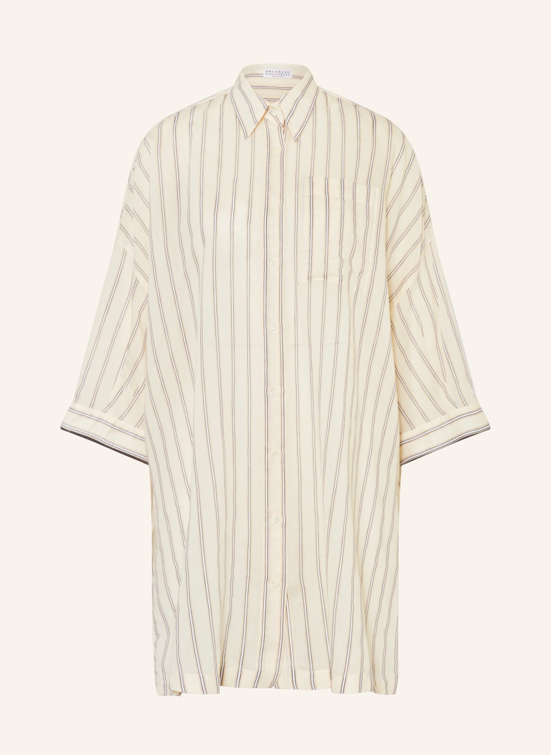 Brunello Cucinelli Oversized-Hemdbluse Mit 3/4-Arm beige Brunello Cucinelli Oversized-Hemdbluse Mit 3/4-Arm beige von BRUNELLO CUCINELLI