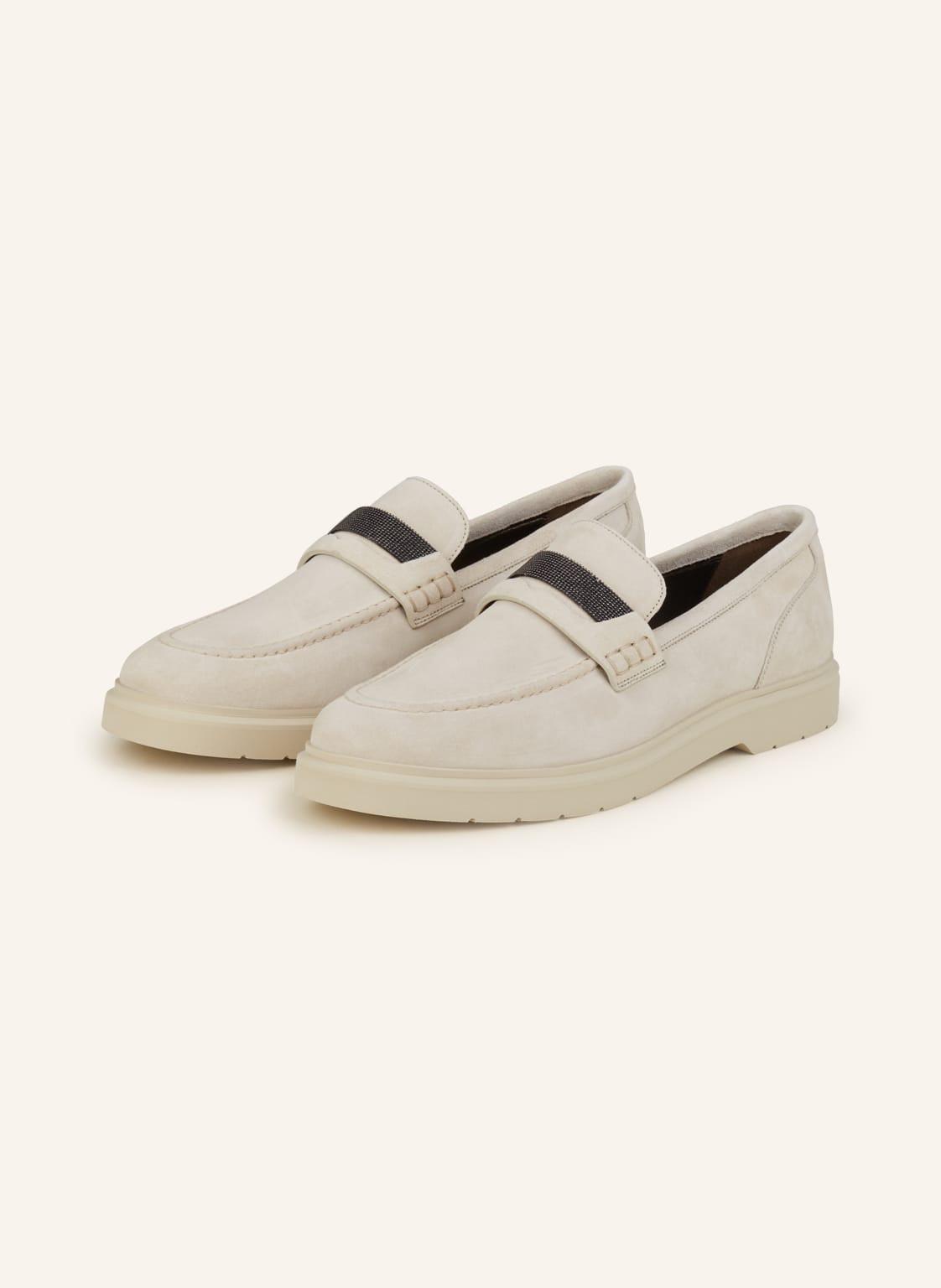 Brunello Cucinelli Penny-Loafer weiss von BRUNELLO CUCINELLI