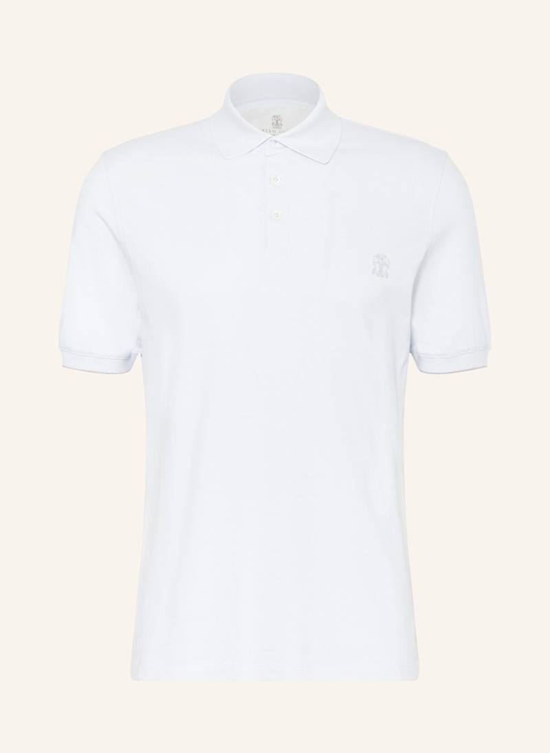 Brunello Cucinelli Piqué-Poloshirt blau von BRUNELLO CUCINELLI