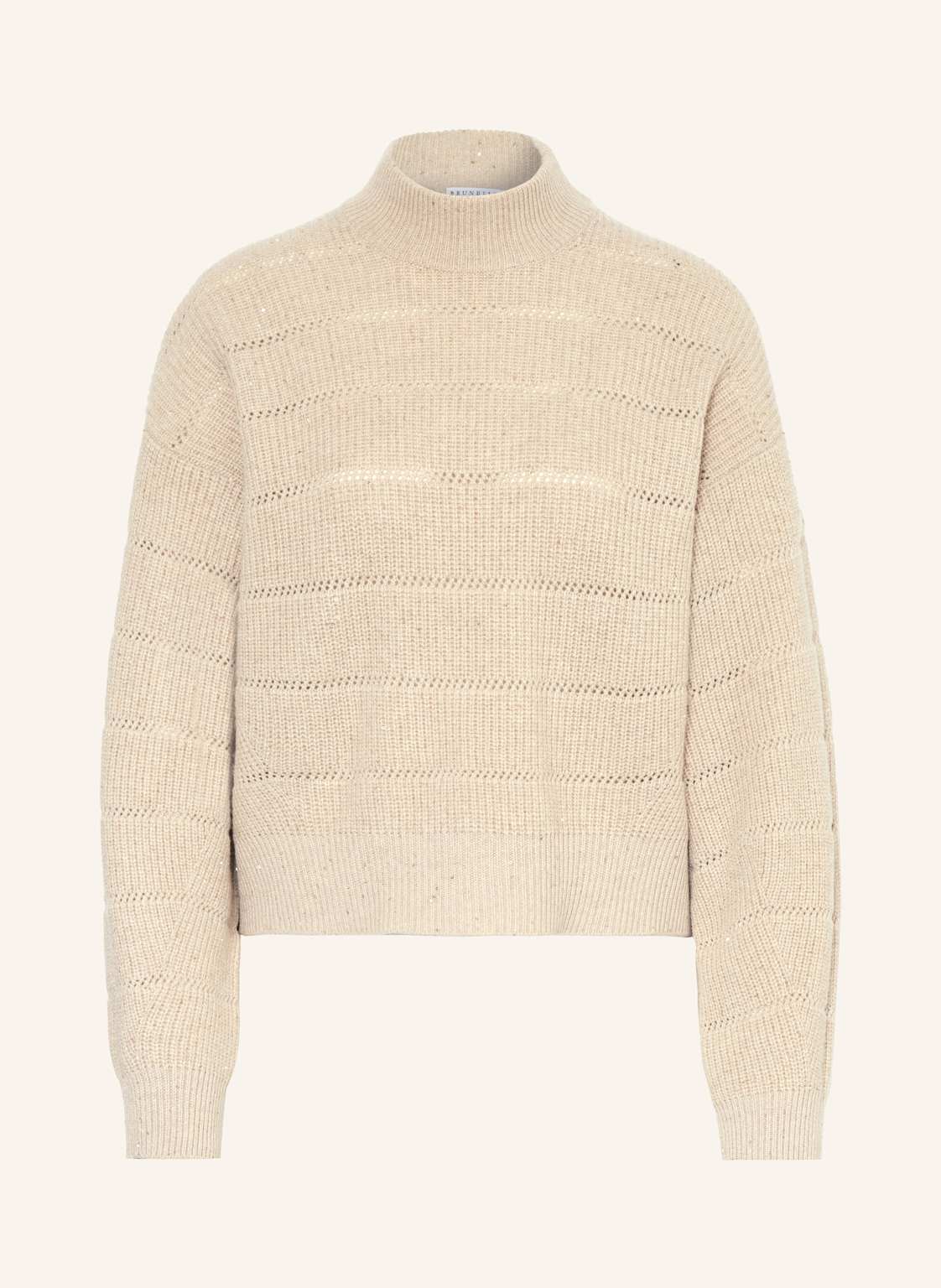 Brunello Cucinelli Pullover Mit Cashmere Und Glitzergarn beige von BRUNELLO CUCINELLI