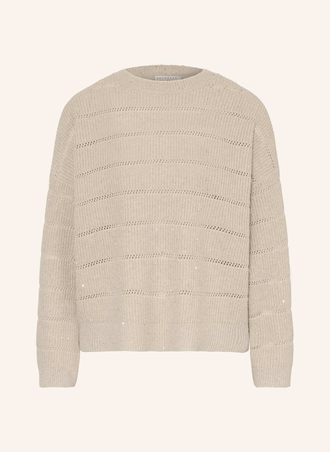 Brunello Cucinelli Pullover Mit Cashmere Und Glitzergarn beige Brunello Cucinelli Pullover Mit Cashmere Und Glitzergarn beige von BRUNELLO CUCINELLI