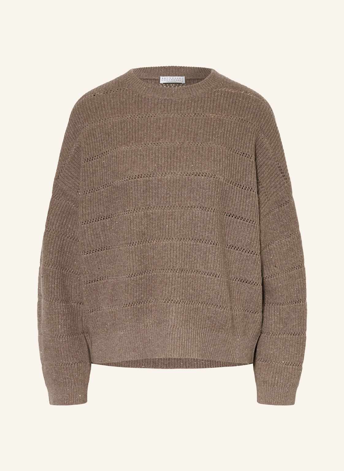 Brunello Cucinelli Pullover Mit Cashmere Und Glitzergarn braun Brunello Cucinelli Pullover Mit Cashmere Und Glitzergarn braun von BRUNELLO CUCINELLI