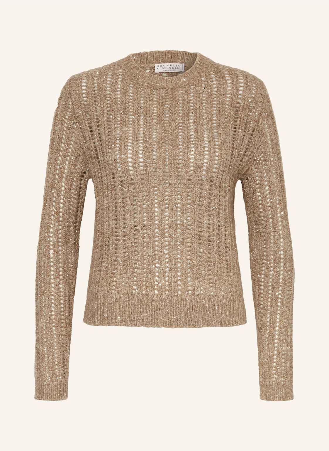Brunello Cucinelli Pullover Mit Glitzergarn Und Pailletten beige Brunello Cucinelli Pullover Mit Glitzergarn Und Pailletten beige von BRUNELLO CUCINELLI