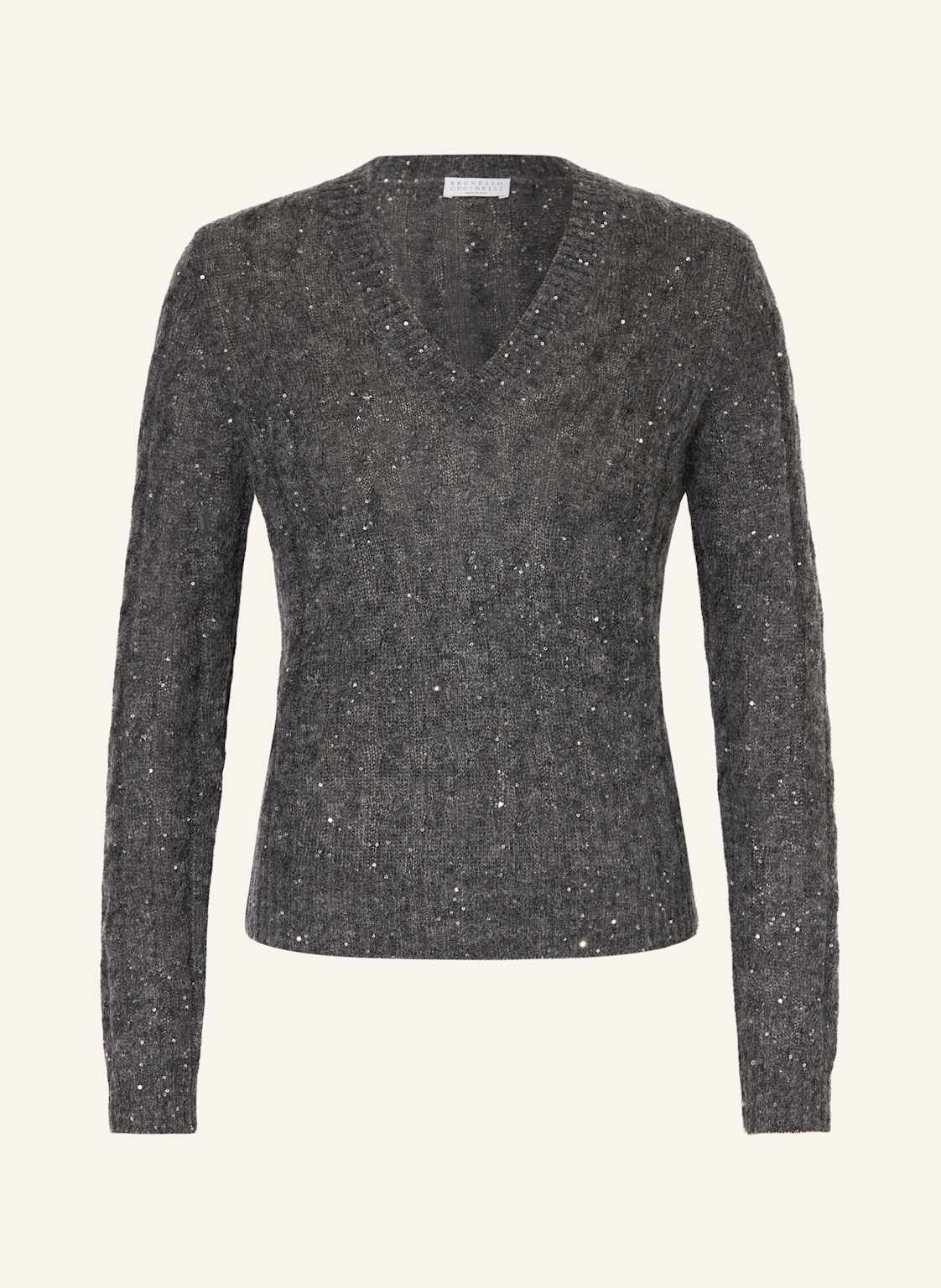 Brunello Cucinelli Pullover Mit Mohair Und Pailletten grau Brunello Cucinelli Pullover Mit Mohair Und Pailletten grau von BRUNELLO CUCINELLI