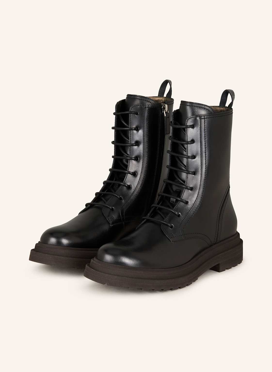 Brunello Cucinelli Schnürboots Mit Schmucksteinen schwarz von BRUNELLO CUCINELLI