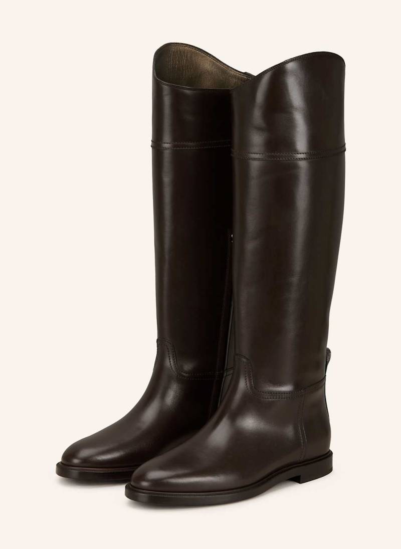 Brunello Cucinelli Stiefel Mit Schmucksteinen braun von BRUNELLO CUCINELLI