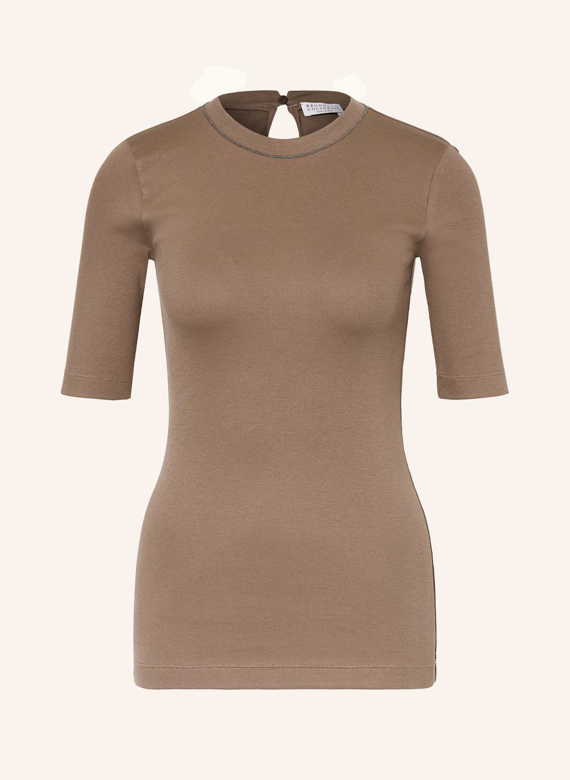 Brunello Cucinelli T-Shirt Mit Schmuckperlen braun Brunello Cucinelli T-Shirt Mit Schmuckperlen braun von BRUNELLO CUCINELLI