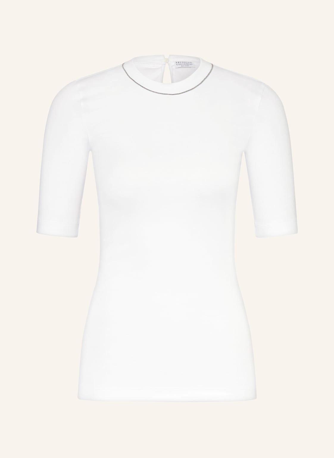 Brunello Cucinelli T-Shirt Mit Schmuckperlen weiss Brunello Cucinelli T-Shirt Mit Schmuckperlen weiss von BRUNELLO CUCINELLI