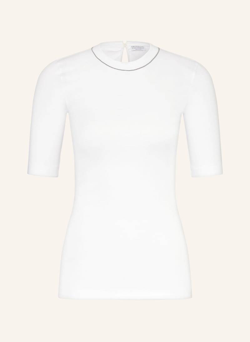 Brunello Cucinelli T-Shirt Mit Schmuckperlen weiss von BRUNELLO CUCINELLI