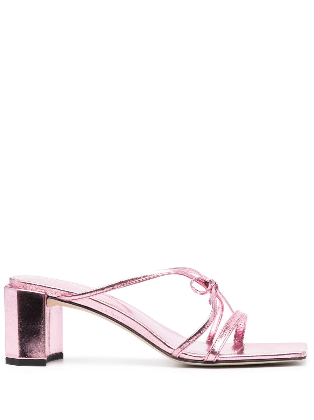 BY FAR June 65mm metallic-effect mules - Pink von BY FAR