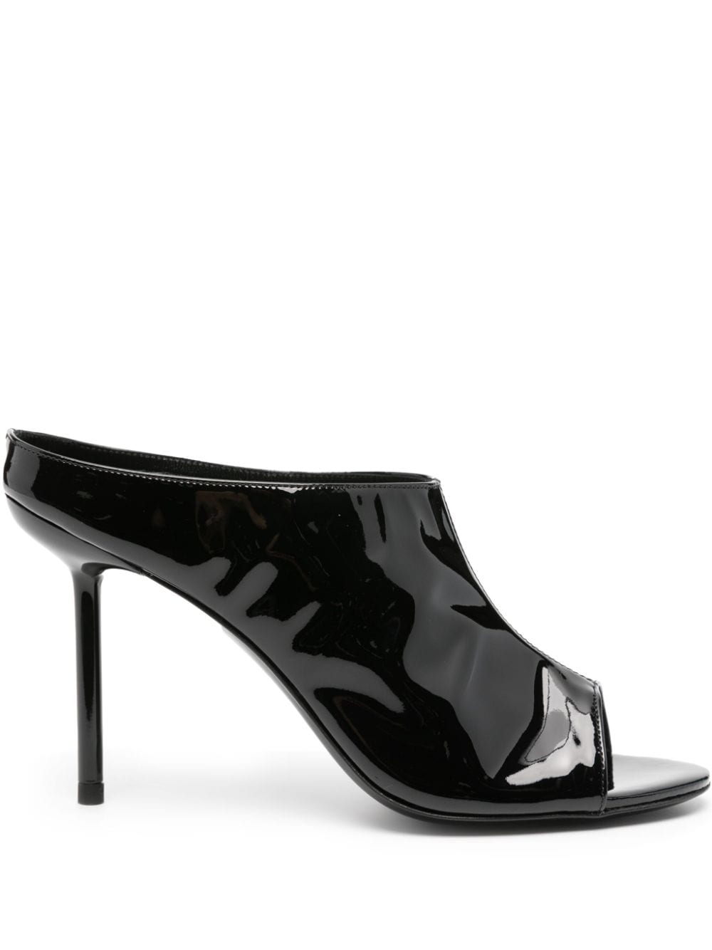 BY FAR Marlene 105mm patent mules - Black von BY FAR