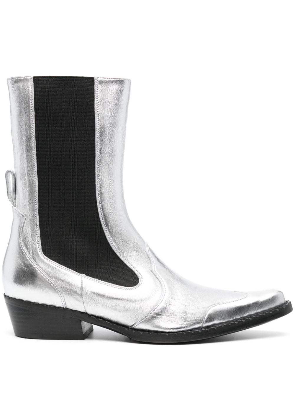 BY FAR Otis 40mm metallic-finish boots - Silver von BY FAR