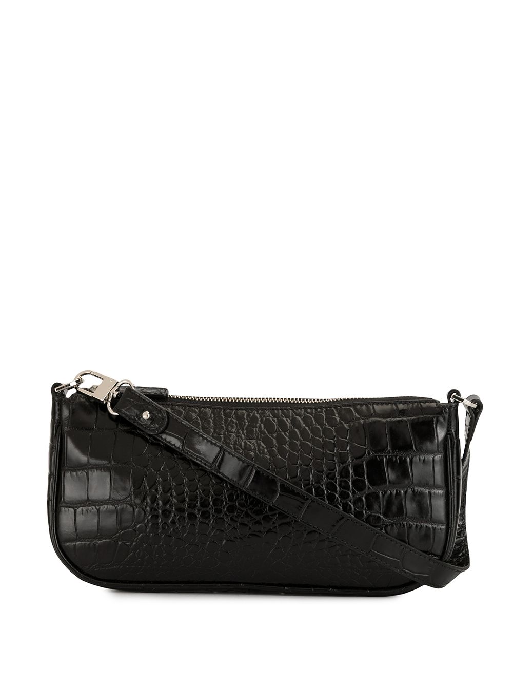 BY FAR Rachel croc-effect shoulder bag - Black von BY FAR