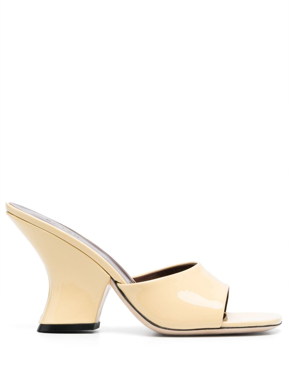 BY FAR Tais 85mm patent-leather mules - Yellow von BY FAR