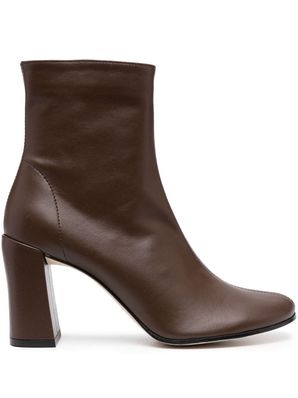 BY FAR Vlada 80mm leather ankle boots - Brown von BY FAR