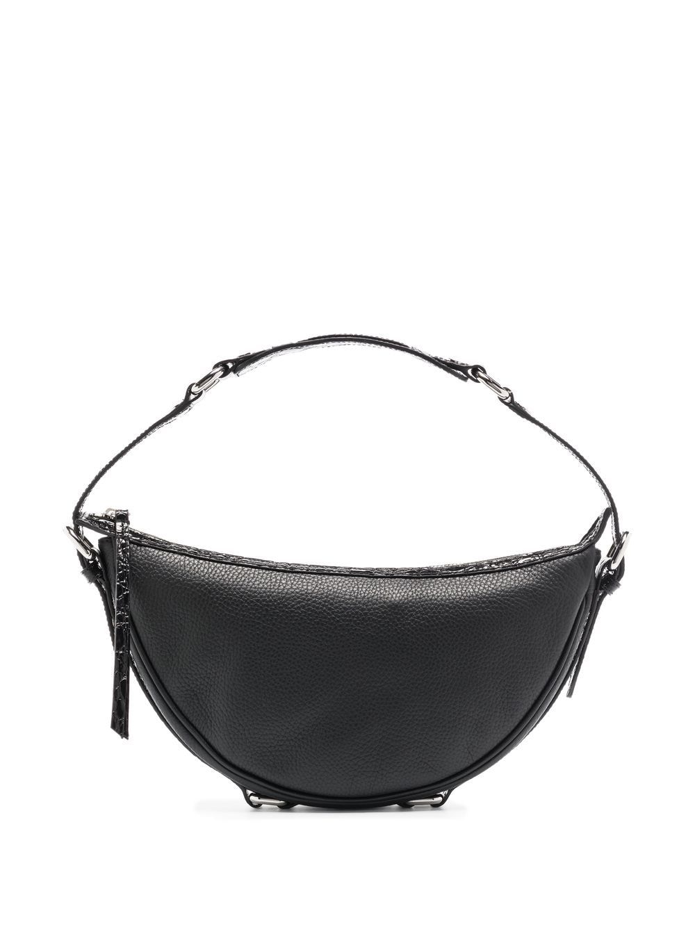 BY FAR grained-leather curved shoulder bag - Black von BY FAR