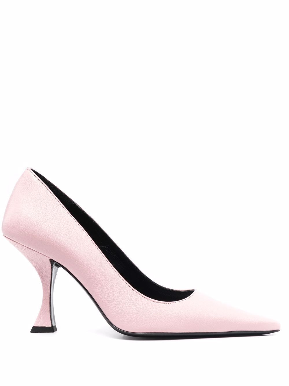 BY FAR pebbled-texture pointed-toe pumps - Pink von BY FAR