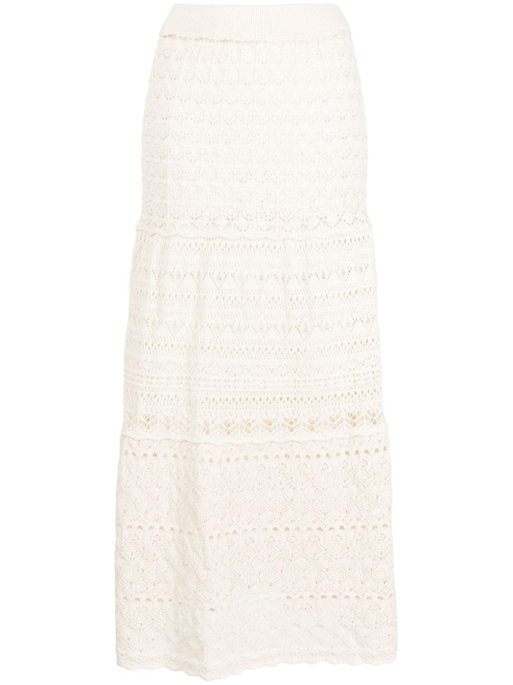 Ba&Sh Josh pointelle-knit high-waisted skirt - Neutrals von Ba&Sh