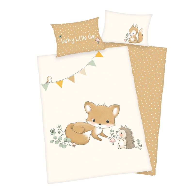 Renforcé Wende-Bettwäsche Waldfreunde 40x60 / 100x135 cm von Baby Best