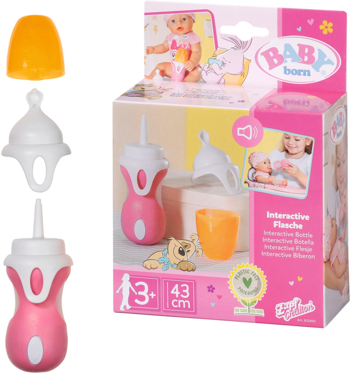 Baby Born Puppen Flasche »Interaktive Flasche & Löffel, 43 cm«, (Set) von Baby Born