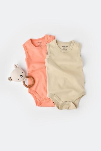 Body, Ärmellos, 2 Pack Unisex Multicolor 74 von BabyCosy Organic