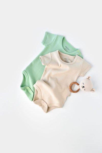 Body, Kurzarm, 2 Pack Unisex Mint 80 von BabyCosy Organic