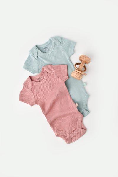 Body, Kurzarm, 2 Pack Unisex Pink 86 von BabyCosy Organic