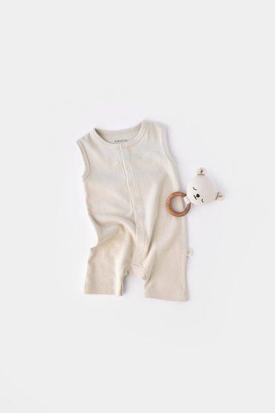 Strampler Kurze, Ärmellos Unisex Stone Washed 62 von BabyCosy Organic