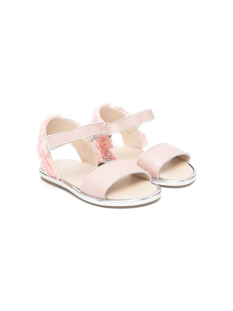 BabyWalker Restraint floral-appliqué metallic sandals - Pink von BabyWalker
