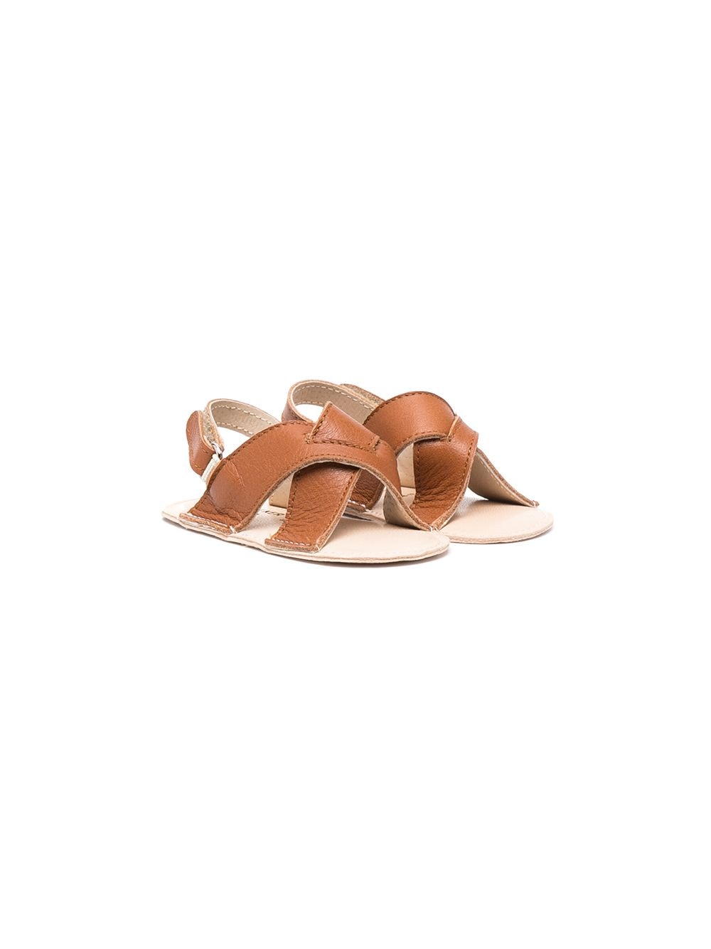 BabyWalker crossover-strap leather sandals - Brown von BabyWalker