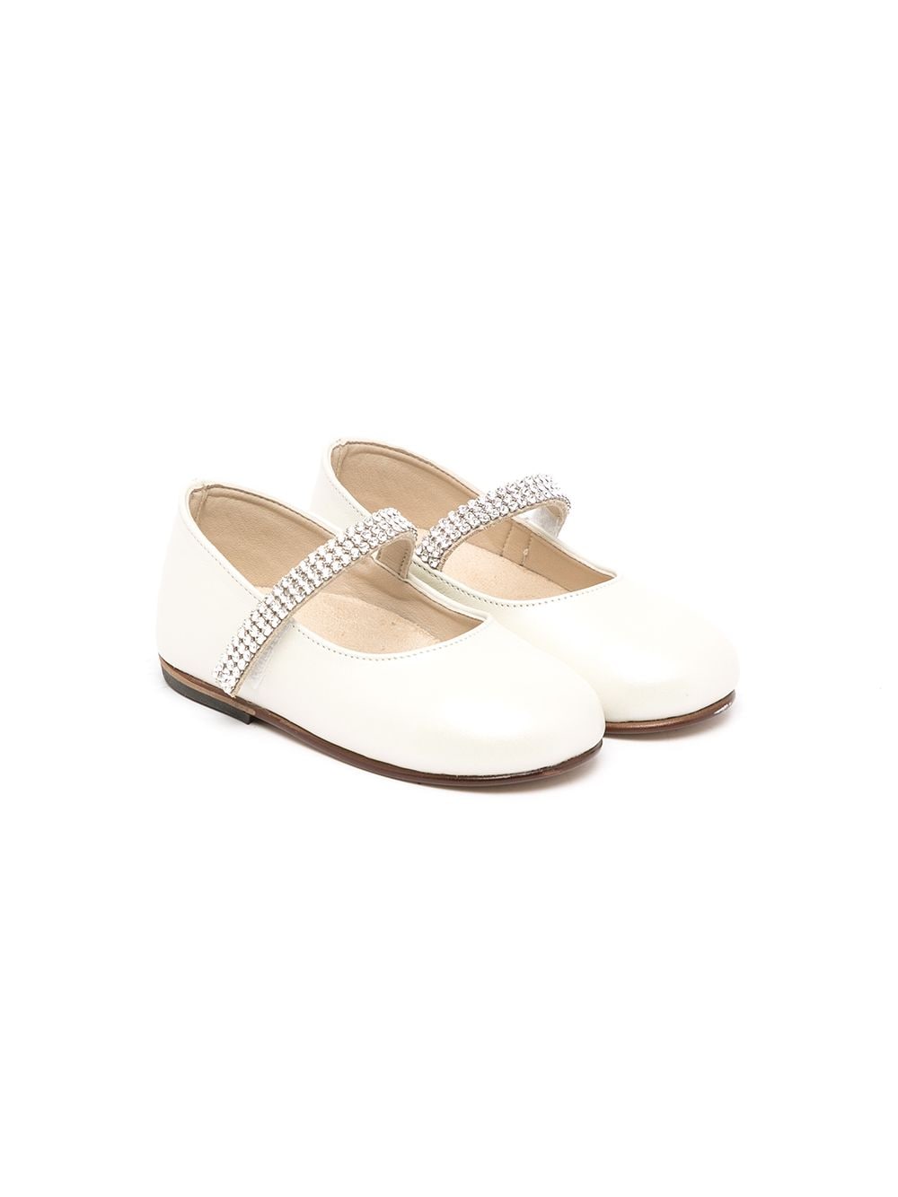 BabyWalker crystal-embellished ballerina shoes - White von BabyWalker