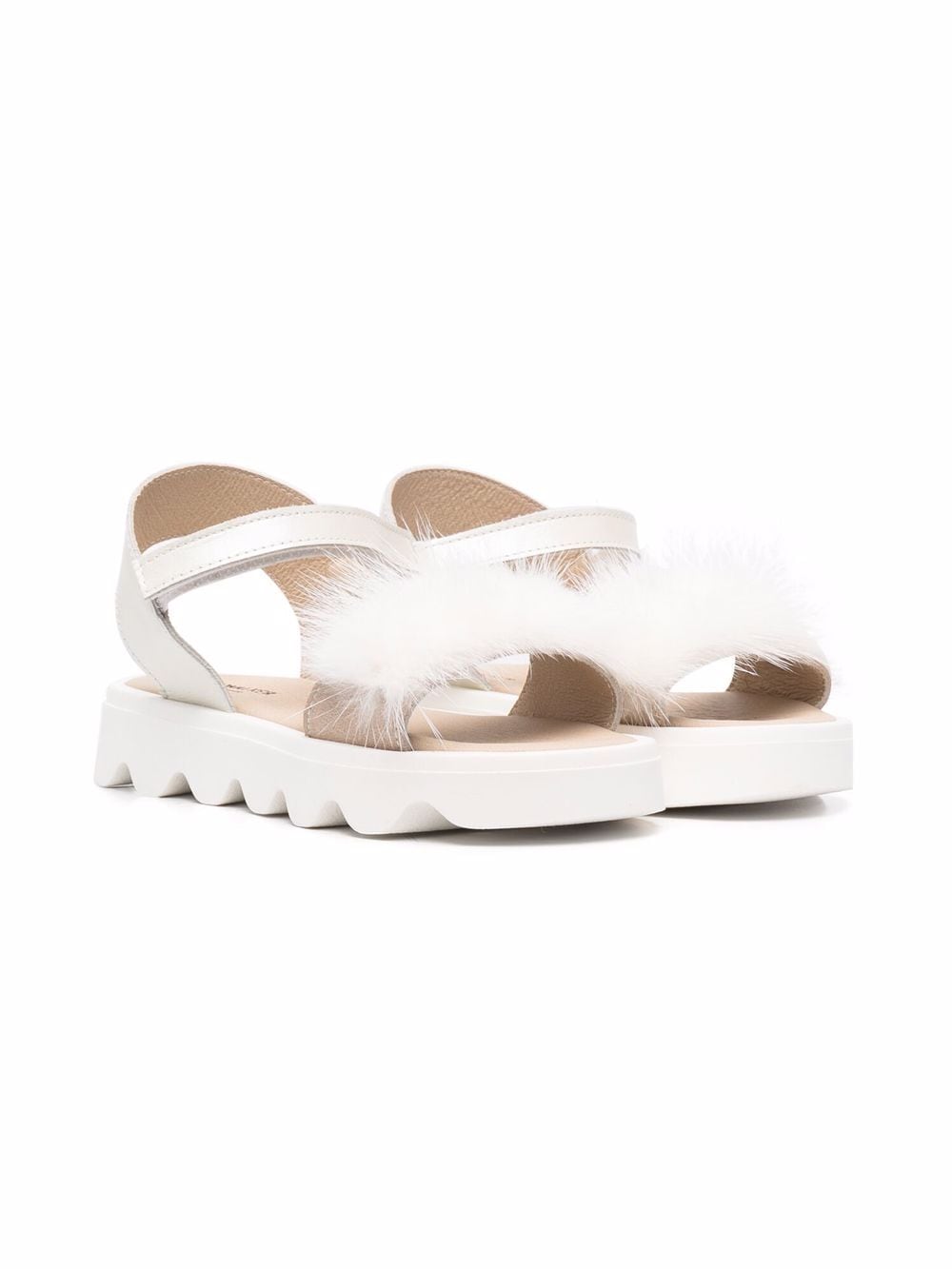 BabyWalker faux fur-trim sandals - Neutrals von BabyWalker