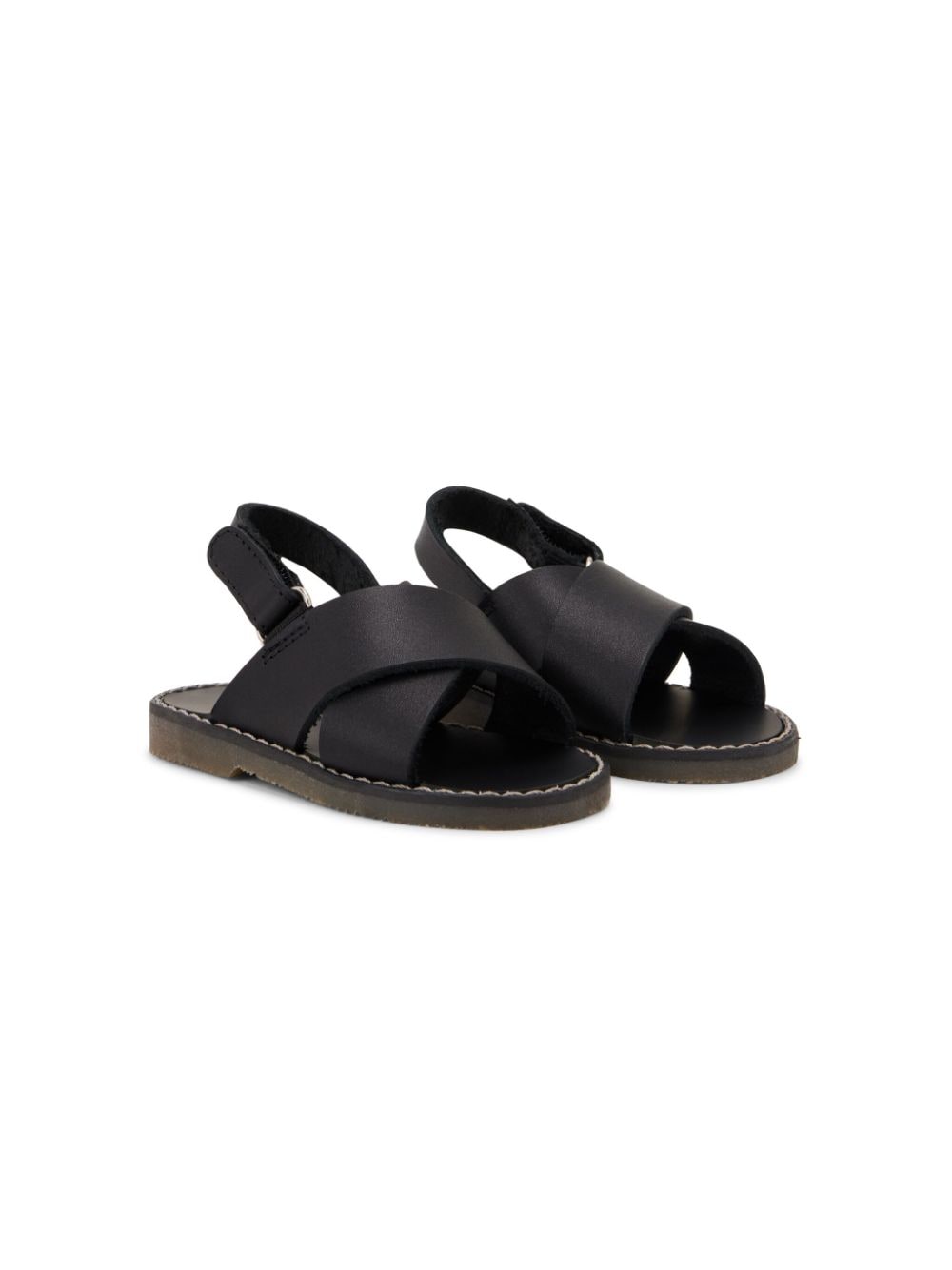 BabyWalker leather touch-strap sandals - Black von BabyWalker