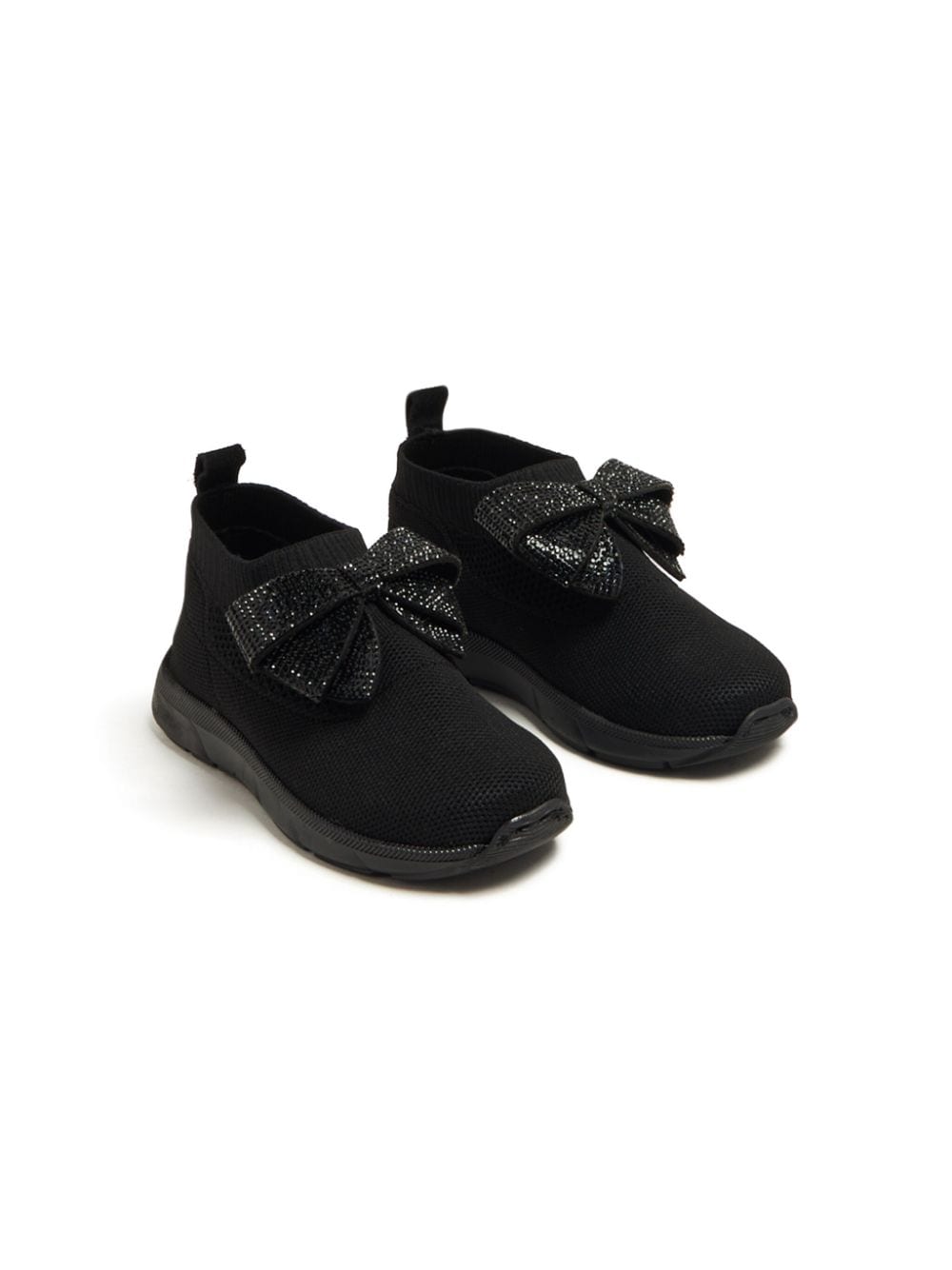 BabyWalker rhinestone-embellished bow sneakers - Black von BabyWalker