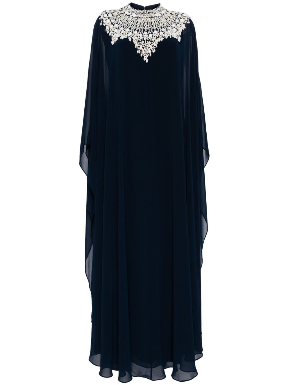 Badgley Mischka beaded yoke kaftan - Blue von Badgley Mischka