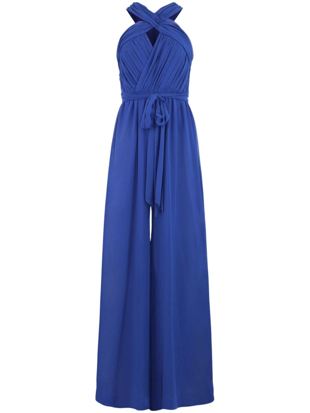 Badgley Mischka pleated-bodice wide-leg jumpsuit - Blue von Badgley Mischka