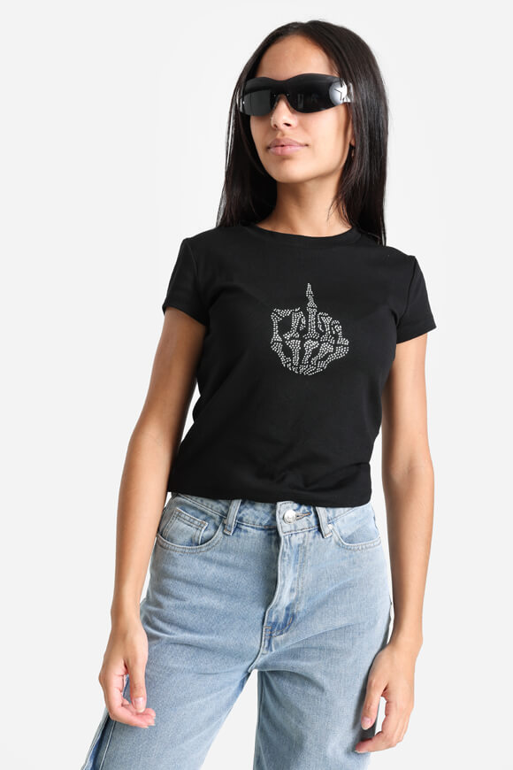 Bae Crop T-Shirt | Schwarz | Damen  | M von Bae