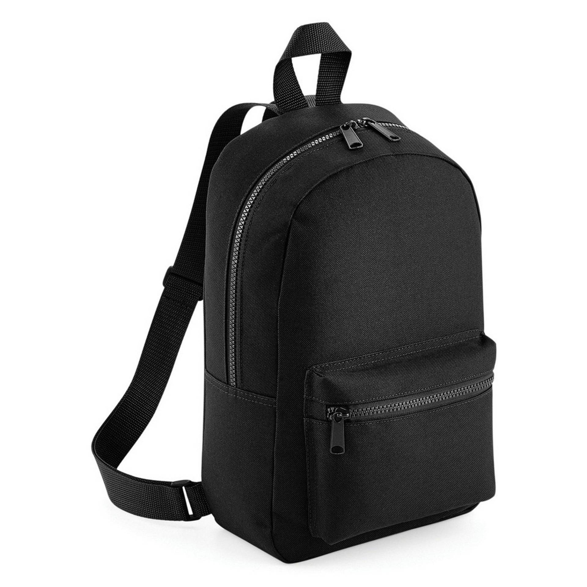 Mini Essential Rucksack (2 Stückpackung) Herren Schwarz ONE SIZE von Bagbase