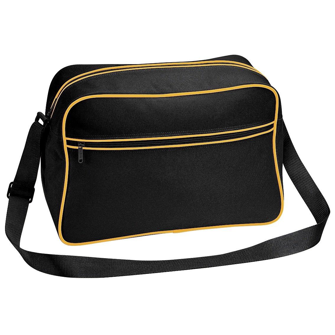 Retro Schultertasche Mit Verstellbarem Riemen, 18 Liter Damen Schwarz ONE SIZE von Bagbase