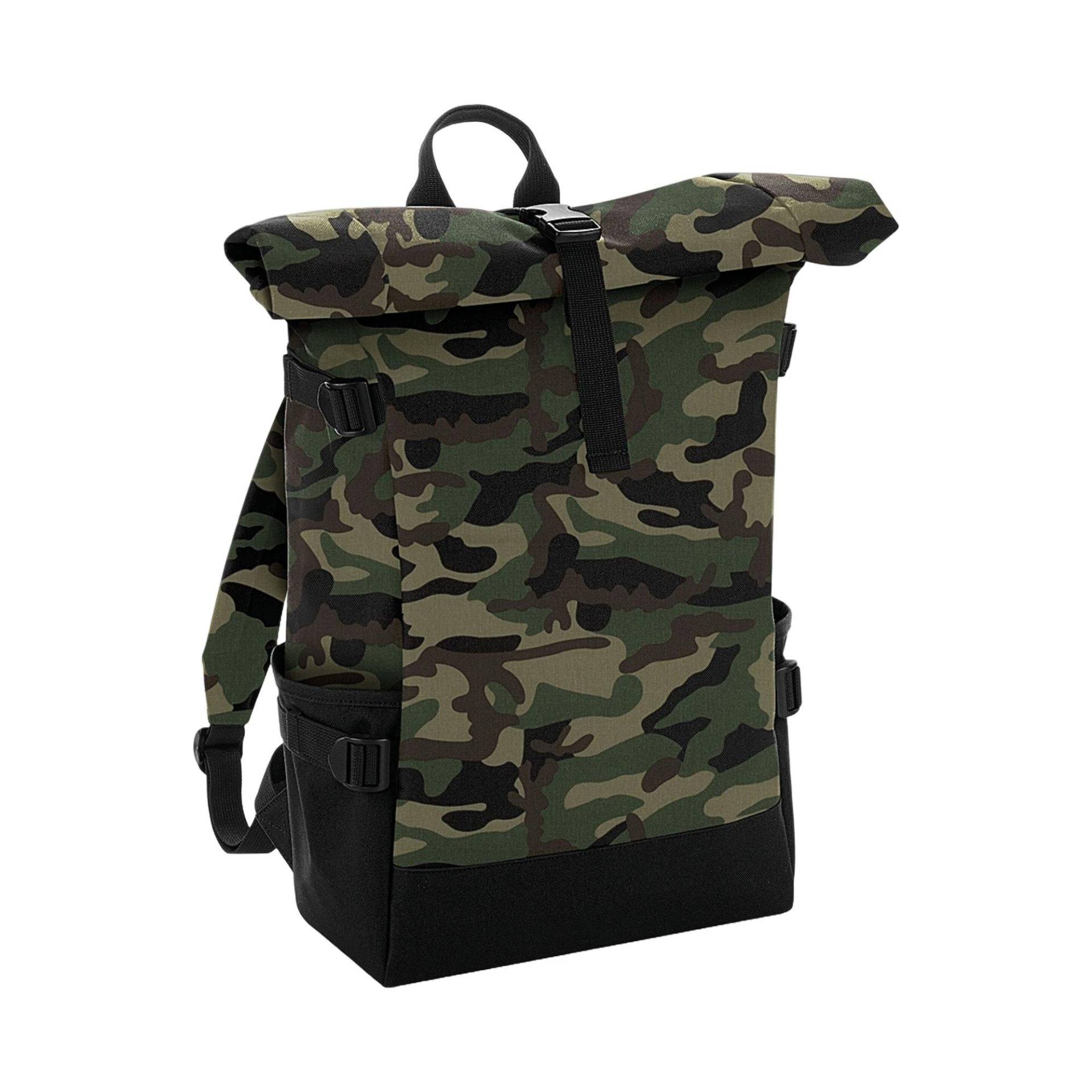 Rucksack Block, Roll Top Herren Militärgrün ONE SIZE von Bagbase