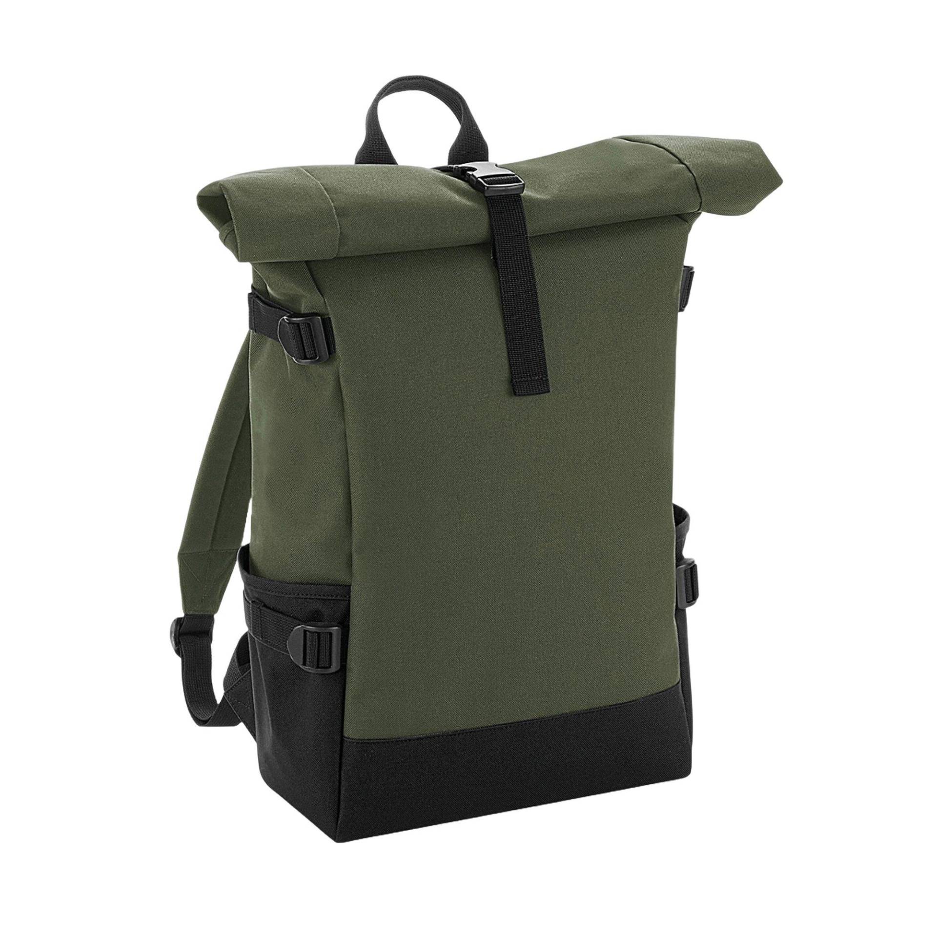 Rucksack Block, Roll Top Herren Olivegrün ONE SIZE von Bagbase