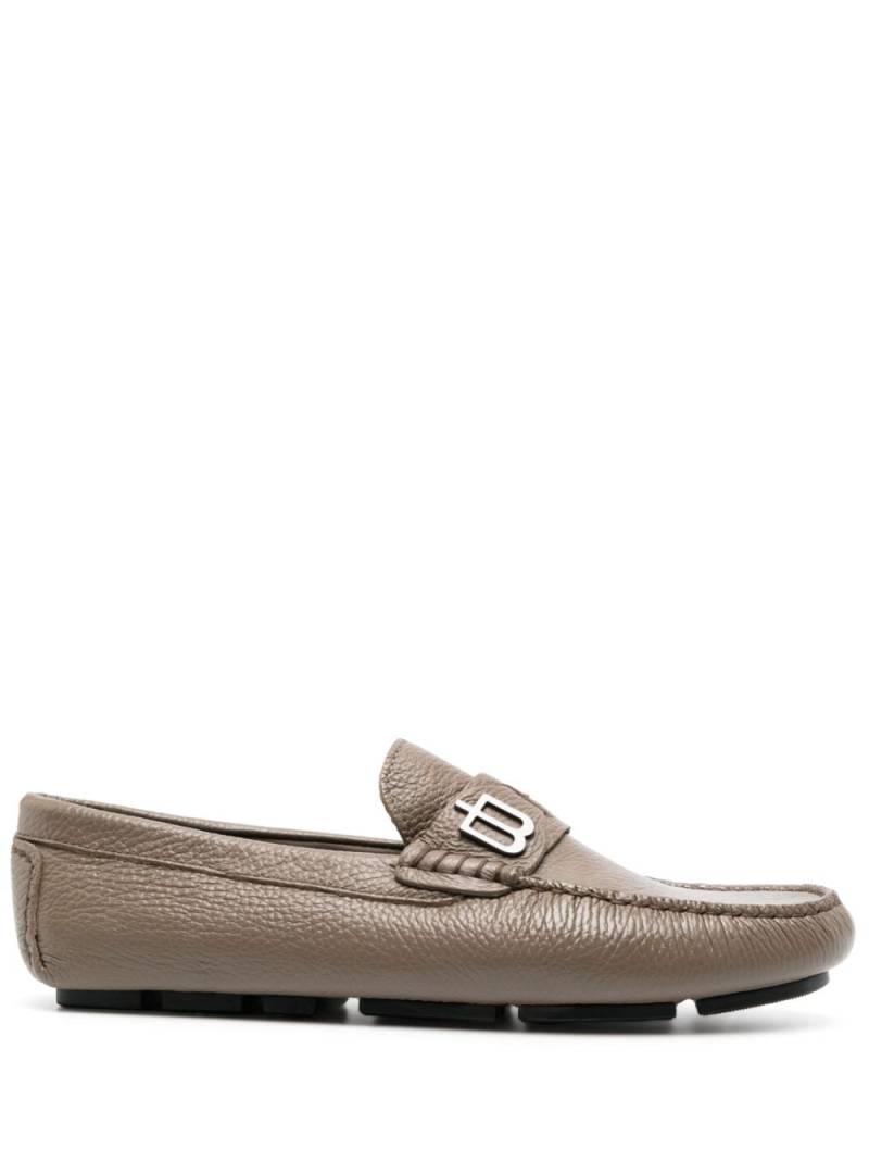 Baldinini logo-plaque leather loafers - Neutrals von Baldinini