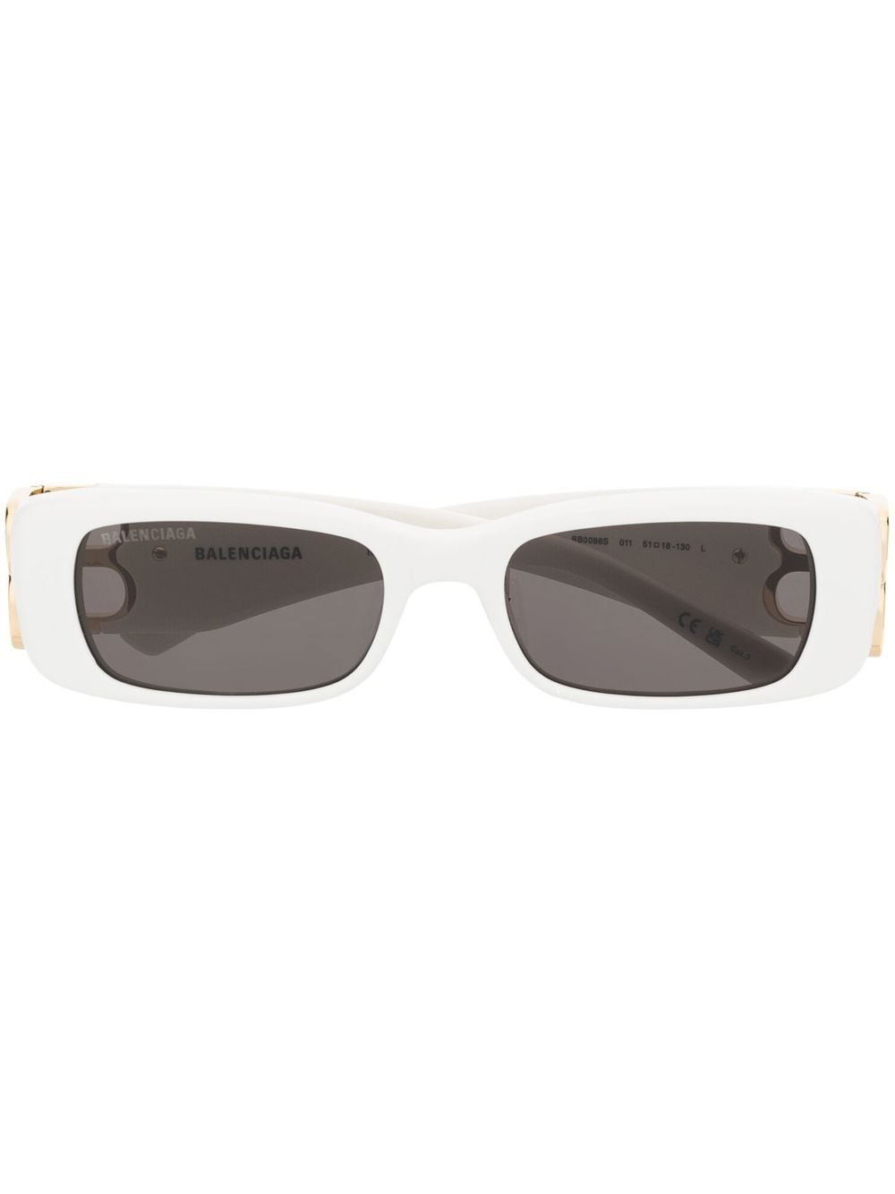 Balenciaga Eyewear BB0096S BB-plaque sunglasses - White von Balenciaga Eyewear