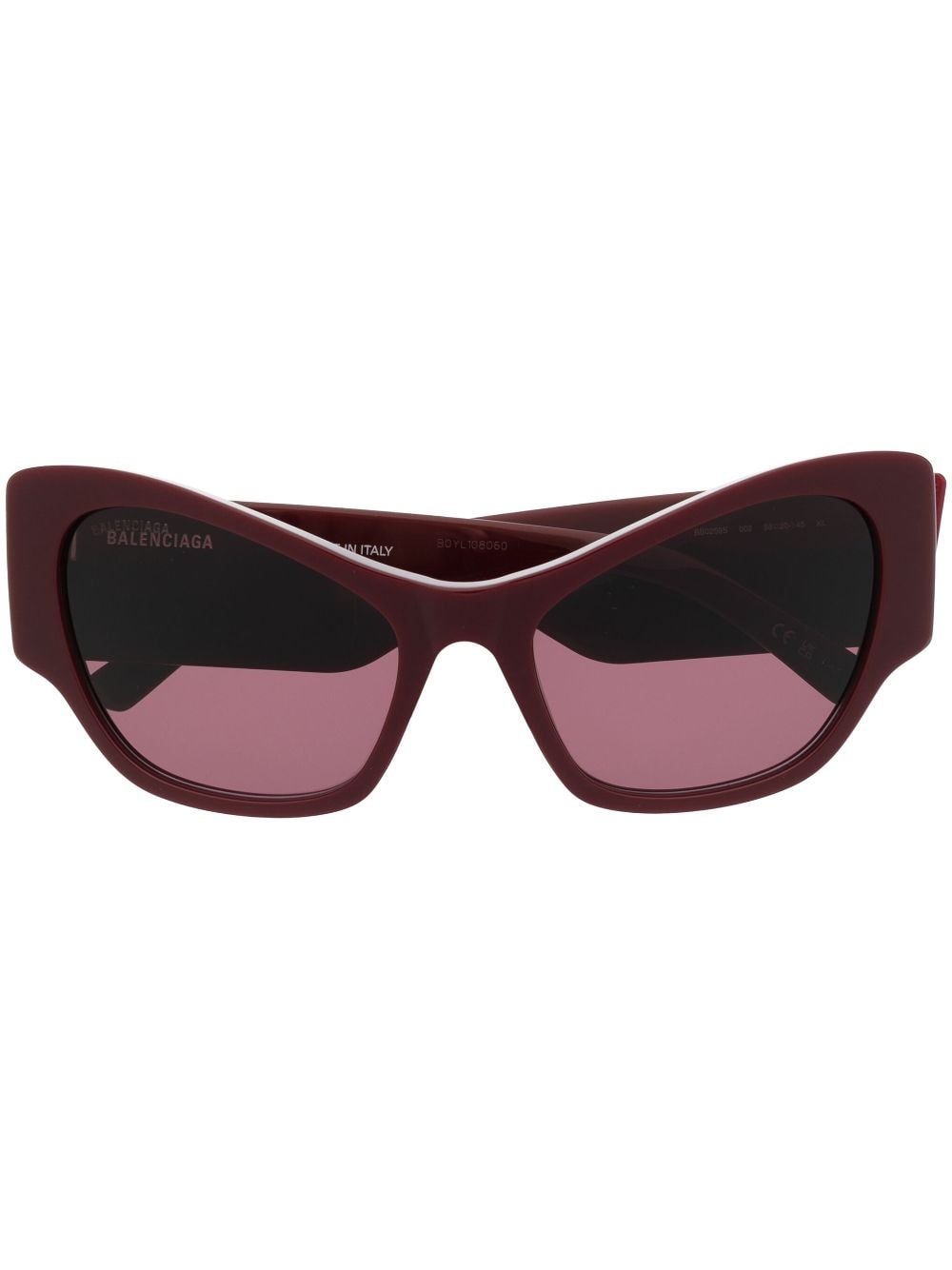 Balenciaga Eyewear enamelled-logo cat-eye frame sunglasses - Red von Balenciaga Eyewear