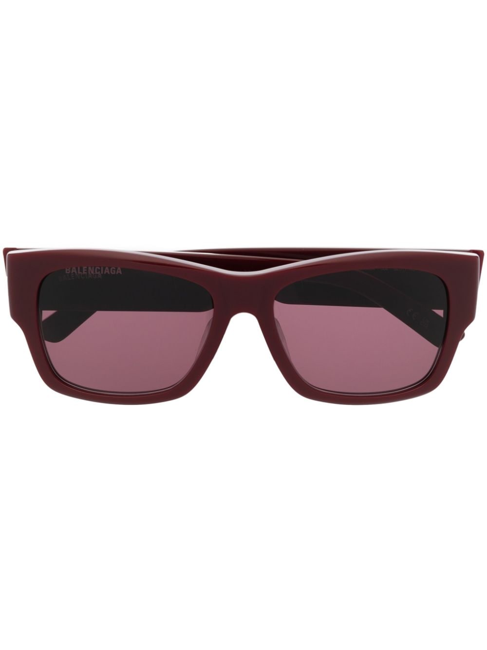 Balenciaga Eyewear enamelled-logo square-frame sunglasses - Red von Balenciaga Eyewear